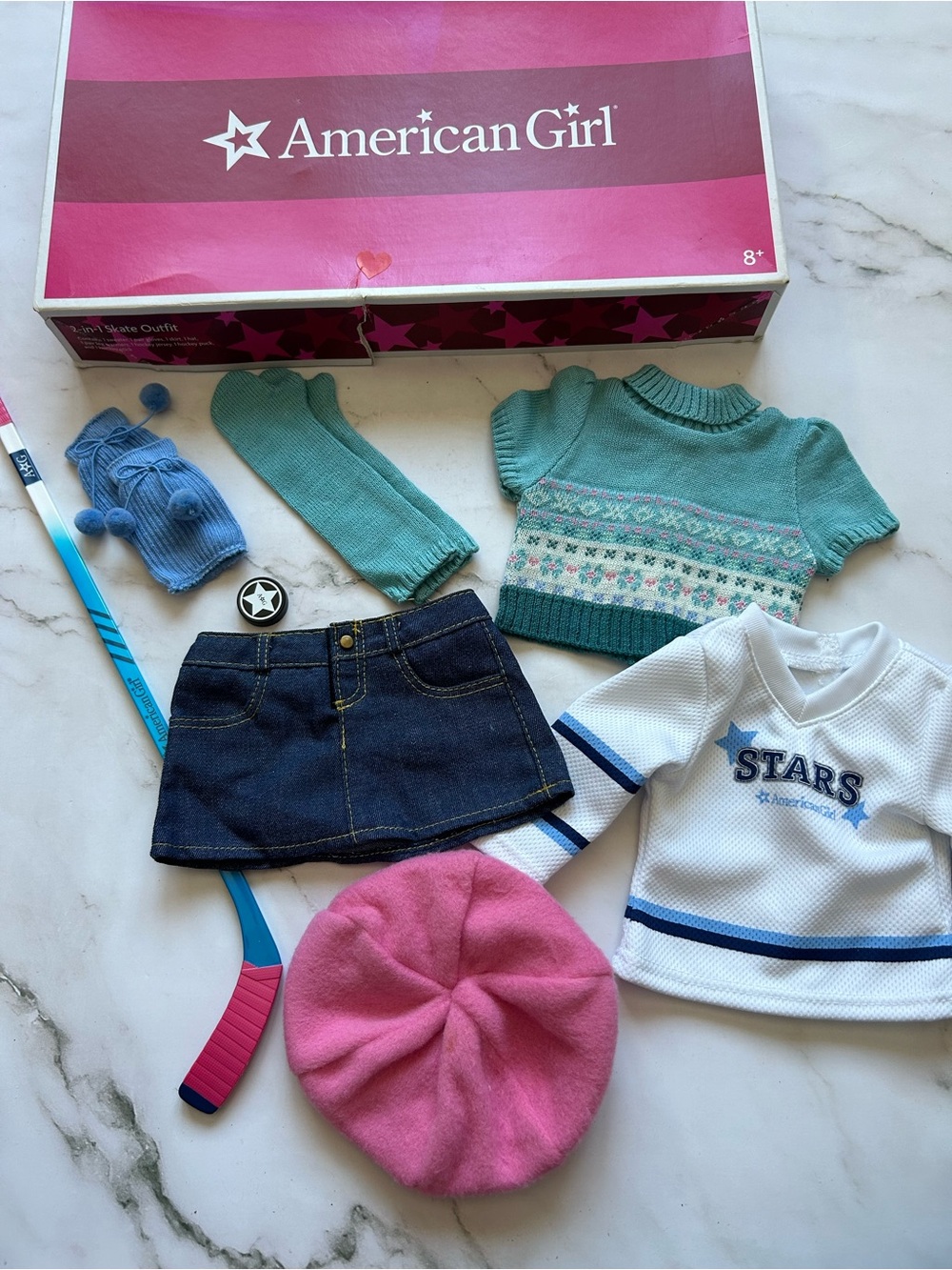 2008 American Girl Mia’s 2 In 1 Hockey Skate Outfit Set F7260-BF1A